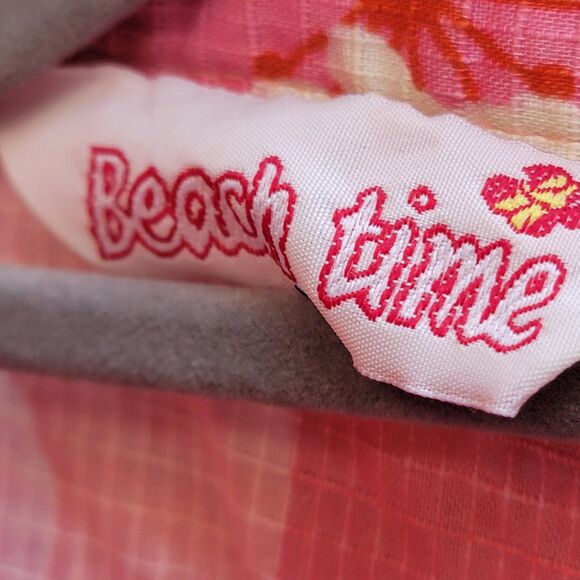 Beach Time 2 Piece Outfit Set Pink 100% Cotton Top & Bottom Shorts Women's Sz M - Picture 4 of 9